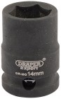 DRAPER Expert 14mm 3/8\" Square Drive Hi-Torq® 6 Point Impact Socket