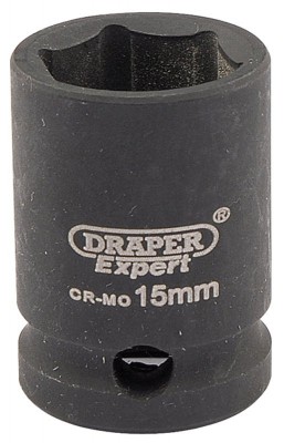 DRAPER Expert 15mm 3/8\" Square Drive Hi-Torq® 6 Point Impact Socket