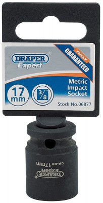 DRAPER Expert 17mm 3/8\" Square Drive Hi-Torq® 6 Point Impact Socket