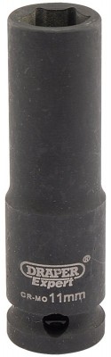 DRAPER Expert 11mm 3/8\" Square Drive Hi-Torq® 6 Point Deep Impact Socket