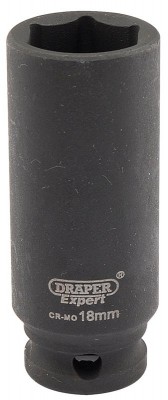 DRAPER Expert 18mm 3/8\" Square Drive Hi-Torq® 6 Point Deep Impact Socket