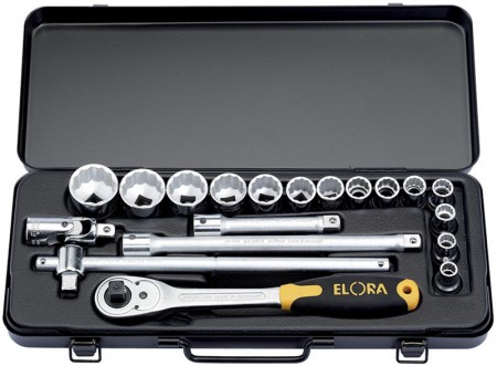 19 PIECE 1/2\" SQUARE DRIVE ELORA METRIC SOCKET SET