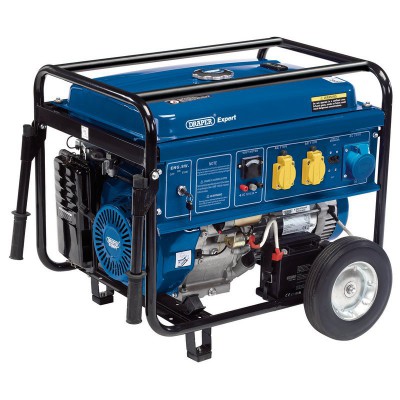 DRAPER Petrol Generator with Wheels (6.5kVA/11kW)