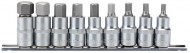 DRAPER 1/2\" Sq. Dr. 55mm Long Metric Hexagonal Socket Bit Set (9 Piece)