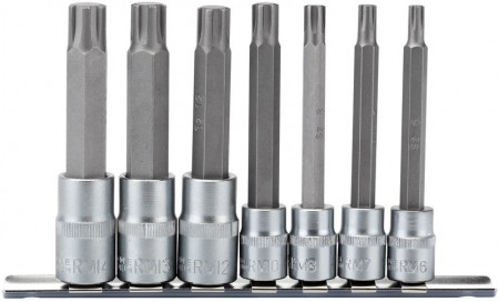 DRAPER 3/8\", 1/2\" Sq. Dr. Ribe®. Socket Bit Set (7 piece)