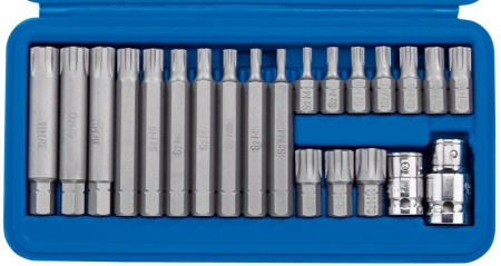 DRAPER 3/8, 1/2\" Sq. Dr. Ribe® Socket and Bit Set (22 piece)