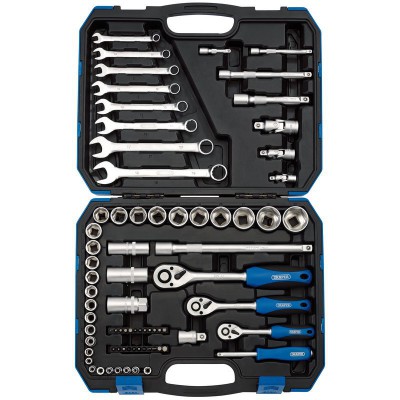 DRAPER 1/4\", 3/8\" and 1/2\" Sq. Dr. Metric Tool Kit (75 piece)