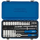 DRAPER 1/4\" Sq. Dr. Metric Socket Set in Metal Case (45 piece)