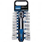 DRAPER 1/2\" Sq. Dr. Metric Socket and Ratchet Set (19 Piece)