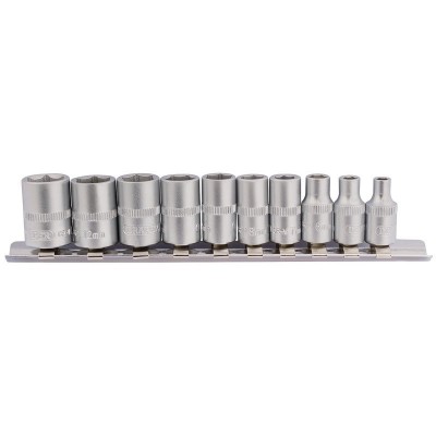 DRAPER 1/4\" Sq. Dr. Metric Sockets on Metal Rail (10 piece)