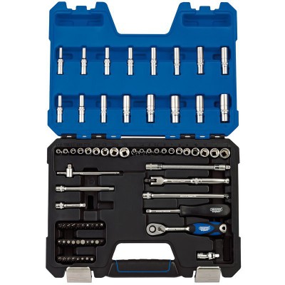 DRAPER 1/4\" Sq. Dr. MM/AF Combined Socket Set (75 Piece)