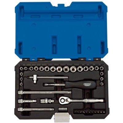 DRAPER 1/4\" Sq. Dr. MM/AF Combined Socket Set (40 Piece)