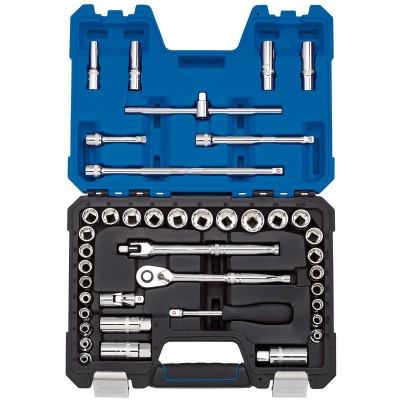 DRAPER 3/8\" Sq. Dr. MM/AF Combined Socket Set (41 Piece)