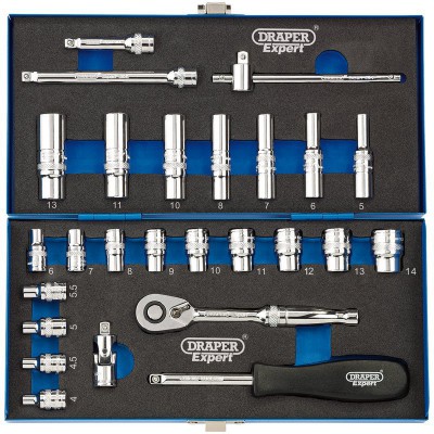 DRAPER 1/4\" Sq. Dr. Metric Socket Set (26 Piece)