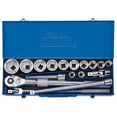 DRAPER 3/4\" Sq. Dr. Metric Socket Set in Metal Case (17 piece)