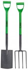 DRAPER EASY FIND CARBON STEEL GARDEN FORK AND SPADE SET