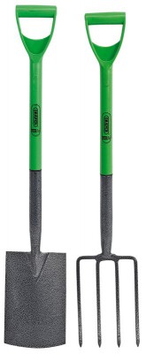 DRAPER EASY FIND CARBON STEEL GARDEN FORK AND SPADE SET