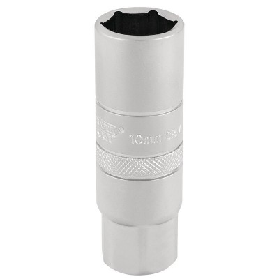 DRAPER 3/8\" Square Drive 10mm Thread 6 Point Satin Chrome Spark Plug Socket (16mm Socket)