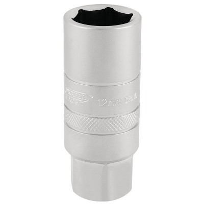 DRAPER 3/8\" Square Drive 12mm Thread 6 Point Satin Chrome Spark Plug Socket (18mm Socket)