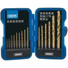 DRAPER 15 Piece Titanium Nitride Coated HSS Drill Bit Set