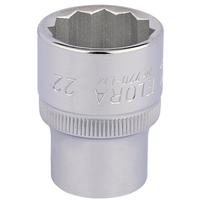 22MM 1/2\" SQUARE DRIVE ELORA BI-HEXAGON SOCKET