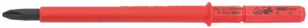 DRAPER Ergo Plus® Cross Slot VDE Interchangeable Screwdriver Blade No:2 x 100mm