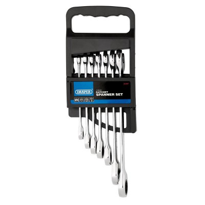 DRAPER 7 Piece Draper Hi-Torq® Metric Ratcheting Combination Spanner Set