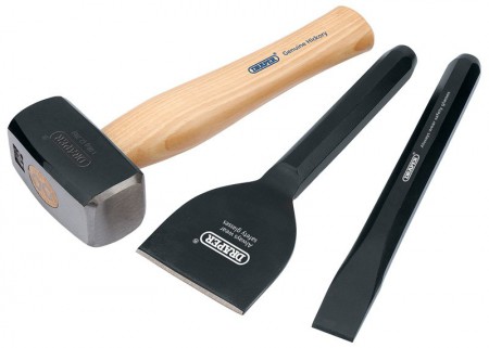 DRAPER 3 Piece Builders Kit with FSC Certified Hickory Handle