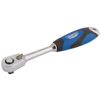 DRAPER 1/4\" Sq. Dr. 60 Tooth Micro Head Reversible Soft Grip Ratchet