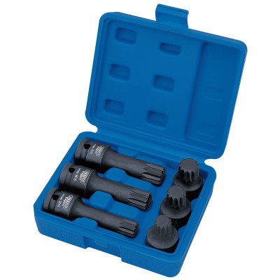 DRAPER 6 piece 1/2\" Sq. Dr. Impact Spline Bit Set