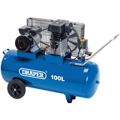 DRAPER 100L 230V 2.2kW Belt-Driven Air Compressor