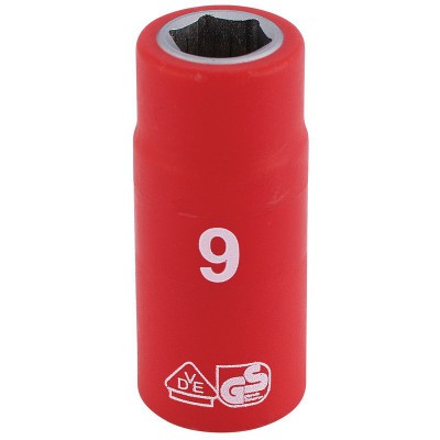 DRAPER 1/4\" Sq. Dr. Fully Insulated VDE Socket (9mm)