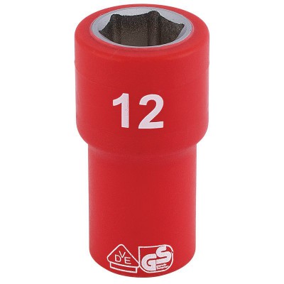 DRAPER 1/4\" Sq. Dr. Fully Insulated VDE Socket (12mm)