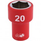 DRAPER 3/8\" Sq. Dr. Fully Insulated VDE Socket (20mm)