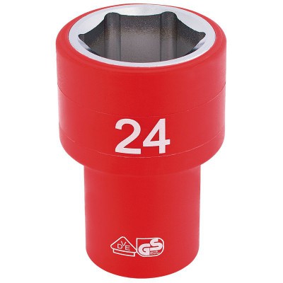 DRAPER 1/2\" Sq. Dr. Fully Insulated VDE Socket (24mm)