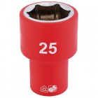 DRAPER 1/2\" Sq. Dr. Fully Insulated VDE Socket (25mm)