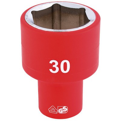 DRAPER 1/2\" Sq. Dr. Fully Insulated VDE Socket (30mm)