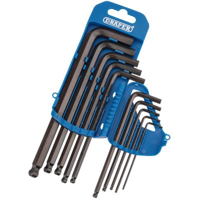 DRAPER 10 piece Metric Hexagon and Ball End Hexagon Key Set