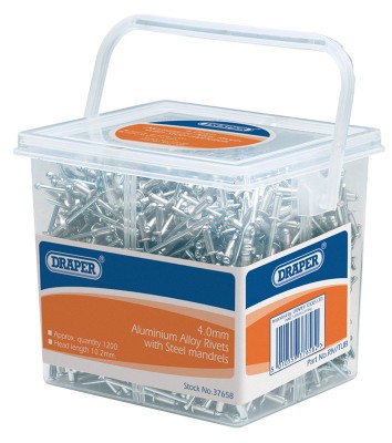 TUB OF 1200 (APPROX) 4.0MM DIAMETER BLIND RIVETS