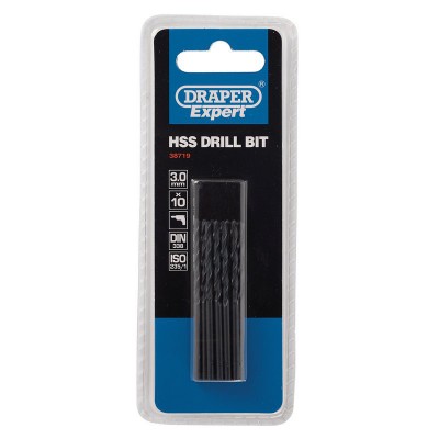 DRAPER Expert 3.0mm HSS Drills Card Of 10