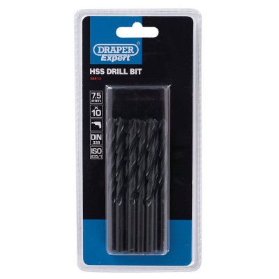 DRAPER Expert 7.5mm HSS Drills Card Of 10