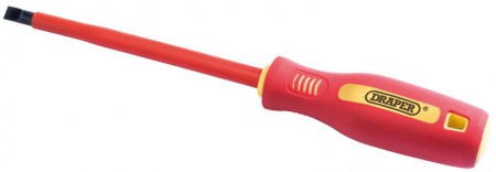 DRAPER 6.5mm x 150mm Fully Insulated Plain Slot Screwdriver. (Display Packed)