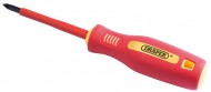 DRAPER No: 1 x 80mm Fully Insulated Soft Grip Cross Slot Screwdriver. (display packed)