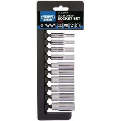 DRAPER 1/4\" Sq. Dr. Metric Multi-Drive® Deep Socket Set (10 Piece)