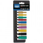 DRAPER 1/4\" Sq. Dr. Metric Coloured Deep Socket Set (10 Piece)