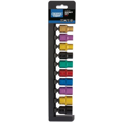 DRAPER 1/2\" Sq. Dr. Metric Coloured Socket Set (10 Piece)