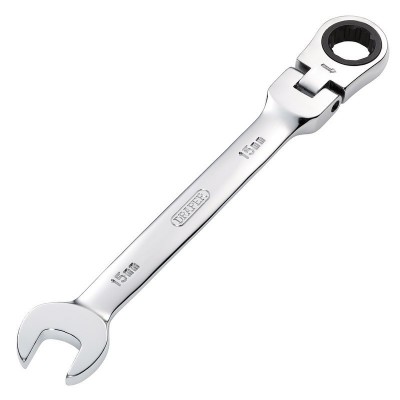 DRAPER 15mm Draper Hi-Torq® Metric Flexible Head Ratcheting Combination Spanner