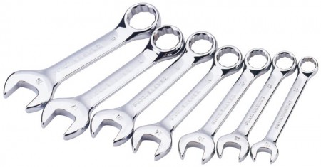 7 PIECE HI-TORQ METRIC STUBBY COMBINATION SPANNER SET