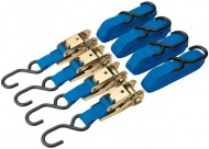 DRAPER 375kg 4 Piece Ratcheting Tie Down Strap Set