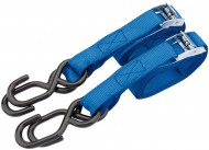 DRAPER 125kg 2 Piece Ratcheting Tie Down Strap Sets (2.5M x 25mm)